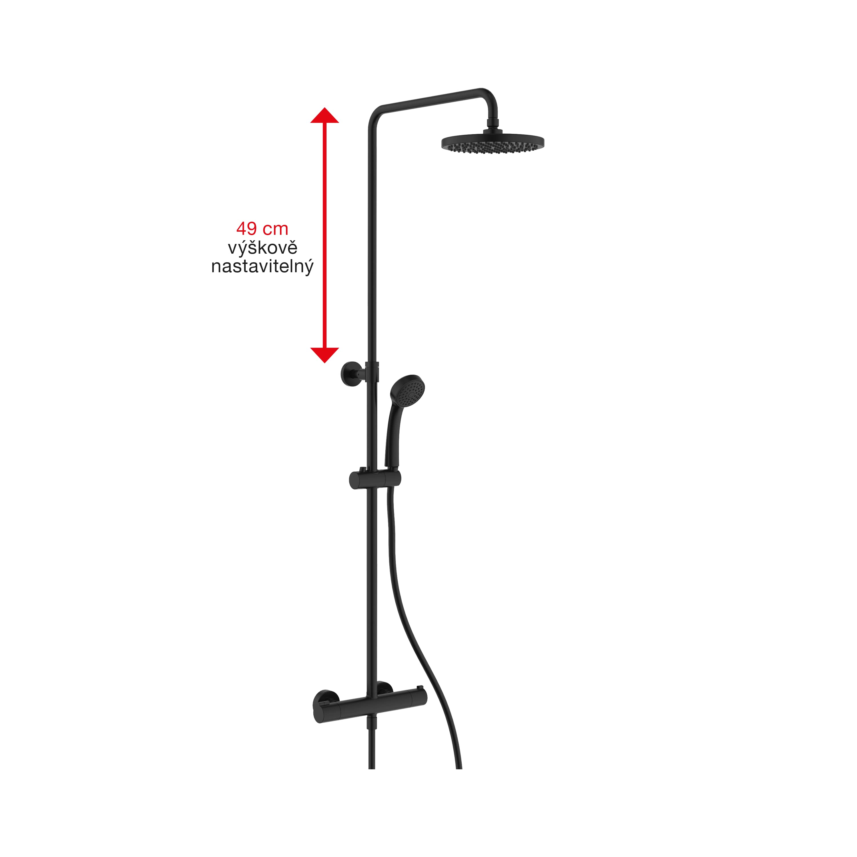 Zuhany csaptelep Fekete matt Cubix H3332I77165311 Jika